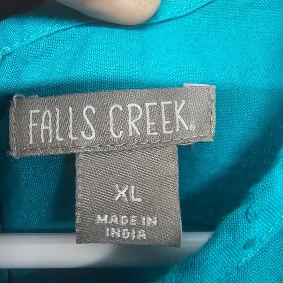 Falls Creek Blue Embroidered Tank Boho Hippie Festival Multiple Sizes - Picture 10 of 13